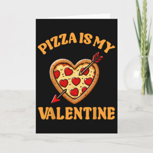 Rotes Herz Pizza ist mein Valentinstag Lustig 14.  Karte