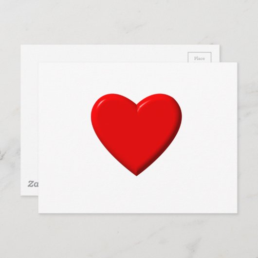 Rotes Herz Postkarte (Vorne/Hinten)