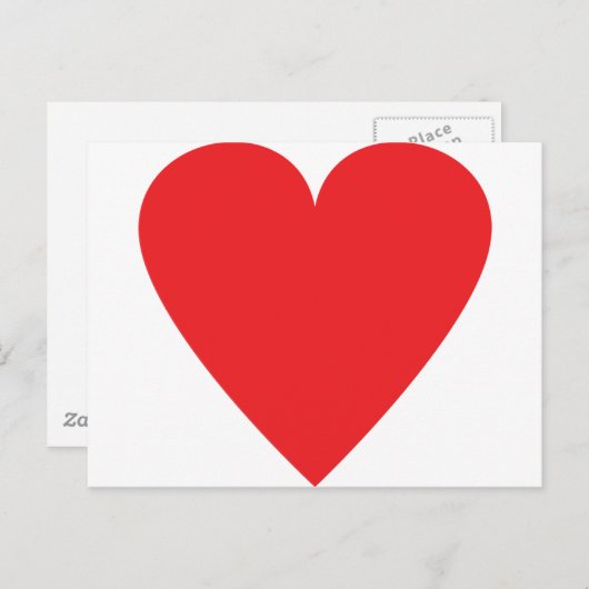 rotes Herz Postkarte (Vorne/Hinten)
