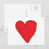ROTES HERZ POSTKARTE (Vorne/Hinten)