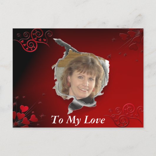 Rotes Herz Postkarte (Vorderseite)