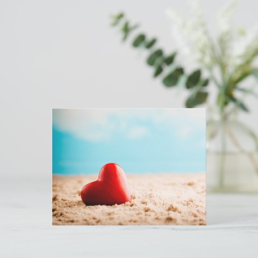 Rotes Herz. Postkarte (Stehend Vorderseite)