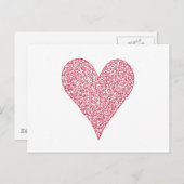 ROTES HERZ POSTKARTE (Vorne/Hinten)