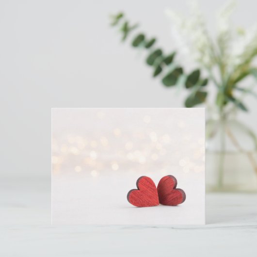 Rotes Herz. Postkarte (Stehend Vorderseite)