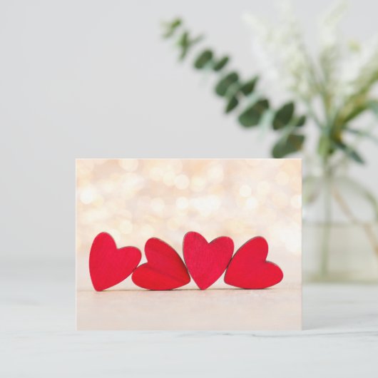 Rotes Herz. Postkarte (Stehend Vorderseite)