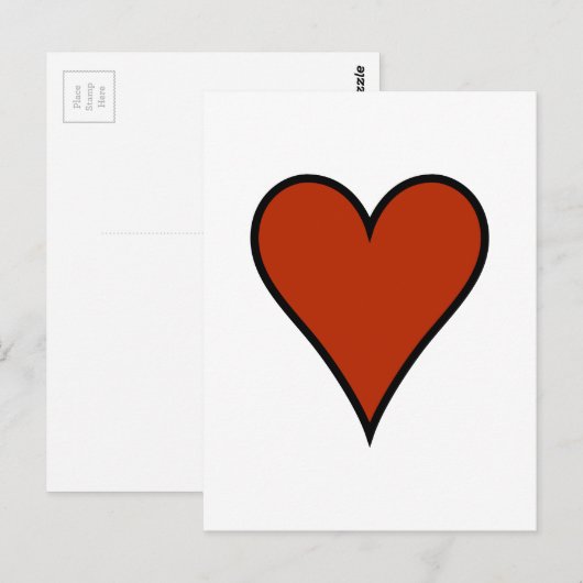 Rotes Herz Postkarte (Vorne/Hinten)