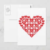 Rotes Herz Postkarte (Vorne/Hinten)
