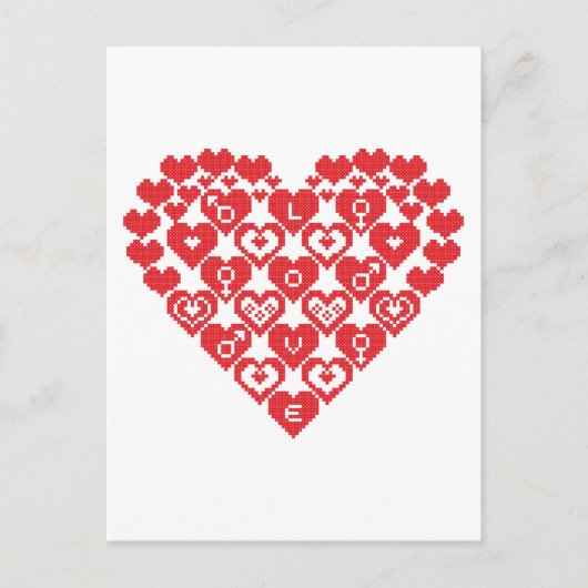 Rotes Herz Postkarte (Vorderseite)