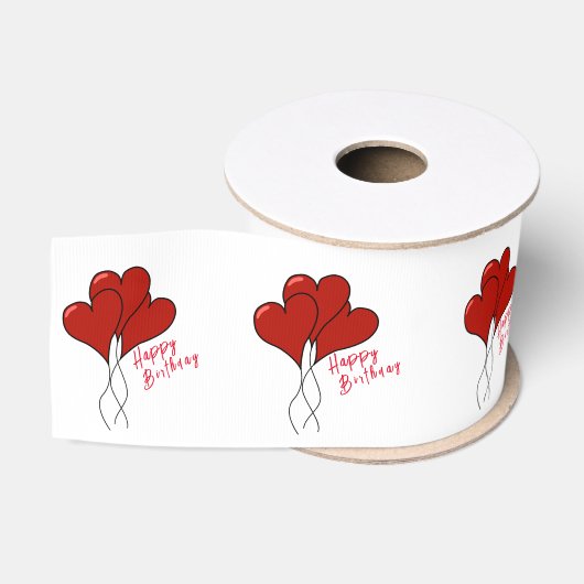 Rotes Herz Ripsband (Spule)