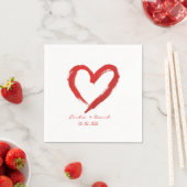 Rotes Herz romantische Hochzeit Serviette (Beispiel)