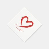 Rotes Herz romantische Hochzeit Serviette (Ecke)