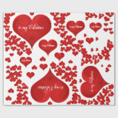Rotes Herz Romantische Liebe Valentine Geschenkpapier (Flach)