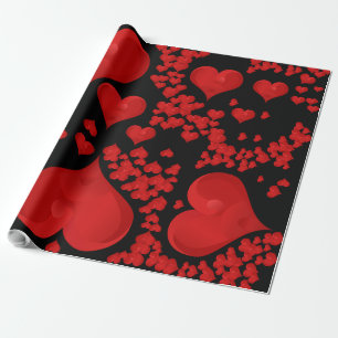 Rotes Herz-romantischer LiebeValentine Geschenkpapier