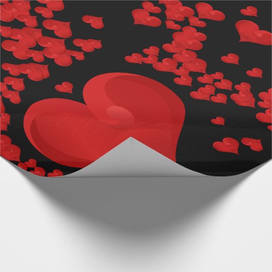 Rotes Herz-romantischer LiebeValentine Geschenkpapier (Ecke)
