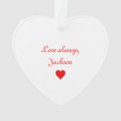 Rotes Herz Romantischer Valentinstag Ornament (Rückseite)