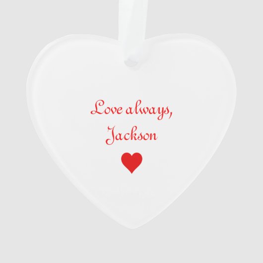 Rotes Herz Romantischer Valentinstag Ornament (Rückseite)