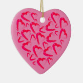 Rotes Herz Rosa Keramik Ornament (Rechts)