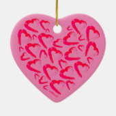 Rotes Herz Rosa Keramik Ornament (Hinten)