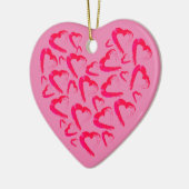 Rotes Herz Rosa Keramik Ornament (Links)