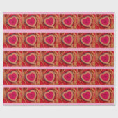 Rotes Herz Rosa MIN Wackelpapier Geschenkpapier (Flach)
