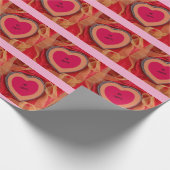 Rotes Herz Rosa MIN Wackelpapier Geschenkpapier (Ecke)