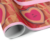 Rotes Herz Rosa MIN Wackelpapier Geschenkpapier (Rolleneckpunkt)