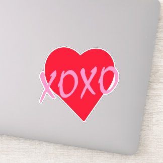 Rotes Herz rosa XOXO Valentinstag Moderne Aufkleber