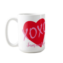 Rotes Herz rosa XOXO Valentinstag Moderne