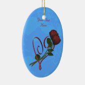 Rotes Herz - Rosenknospe Ornament (Rechts)
