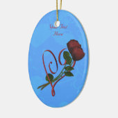 Rotes Herz - Rosenknospe Ornament (Links)