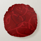 Rotes Herz Rundes Kissen (Vorderseite)