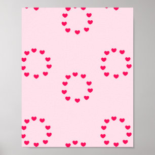 Rotes Herz rundet Rosa ab Poster