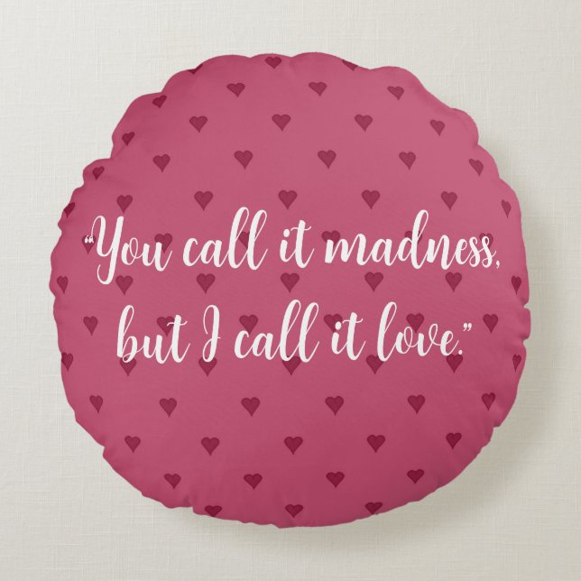 Rotes Herz Rundkissen Rundes Kissen (Vorderseite)