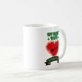 Rotes Herz Santa Sleigh Rentierfest Weihnachten Kaffeetasse (VorderseiteRechts)