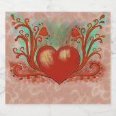 Rotes Herz Schaumweinetikett (Einzelnes Label)