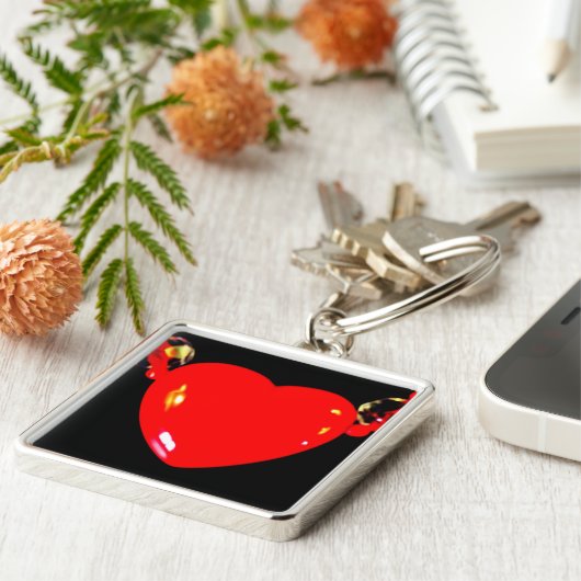 Rotes Herz Schlüsselanhänger (Seite)