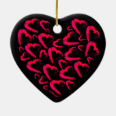 Rotes Herz Schwarze Keramik Ornament (Hinten)
