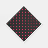Rotes Herz Schwarzes Medium Nahtloses Muster Serviette (Ecke)