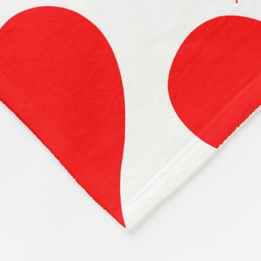 Rotes Herz Schwarzes Muster Fleecedecke (Ecke)