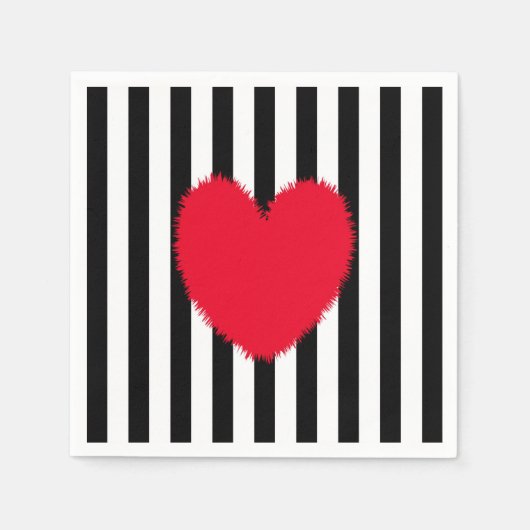Rotes Herz Serviette (Vorderseite)