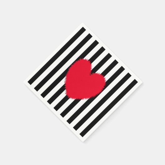 Rotes Herz Serviette (Ecke)