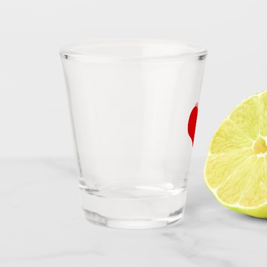 Rotes Herz-Shot-Glas Schnapsglas (Links)