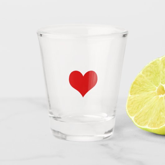 Rotes Herz-Shot-Glas Schnapsglas (Vorderseite)