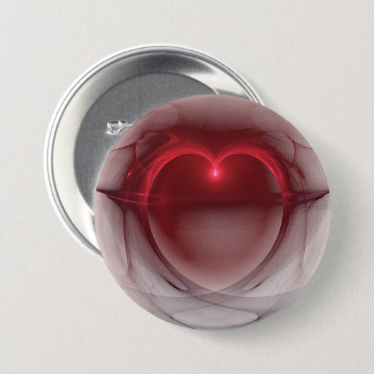 Rotes Herz | Silky Black und White Button (Vorne & Hinten)