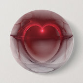 Rotes Herz | Silky Black und White Button (Vorderseite)