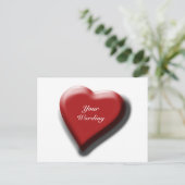 Rotes Herz Single elegante Lieben Postkarte (Stehend Vorderseite)