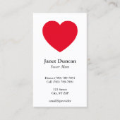 Rotes Herz Telefonnummerkarte (Vorderseite)