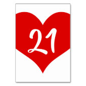 Rotes Herz Tischnummer (Rückseite)