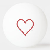 Rotes Herz Tischtennisball (Vorderseite)
