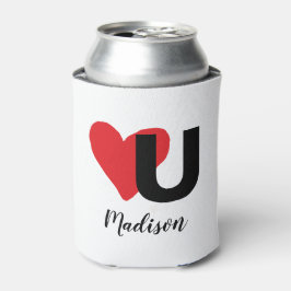 Rotes Herz U Liebe Valentinstag Mit Monogramm Name Dosenkühler